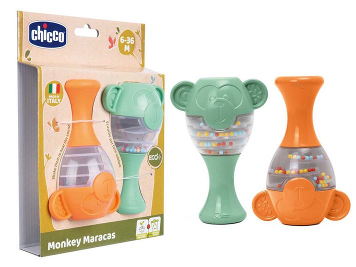 CHICCO - Hrkálka Maracas Opice Eco+ 6m+