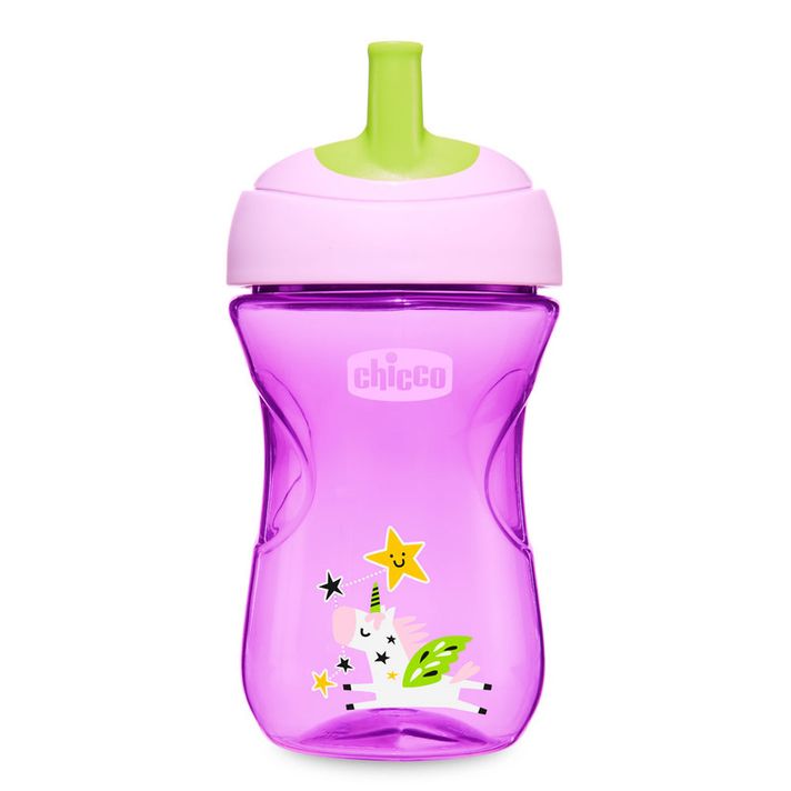 CHICCO - Hrnček Chicco Pokročilý so slamkovým náustkom 266 ml, fialový 12m+