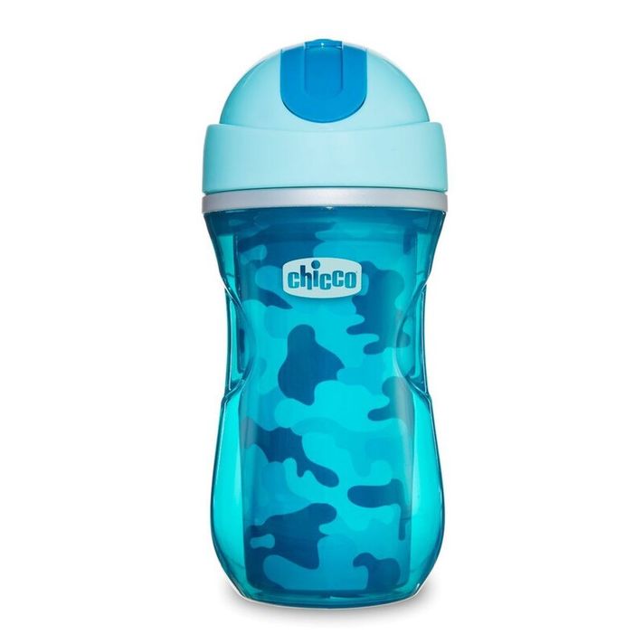 CHICCO - Hrnček Sport termo so slamkou 266 ml, modrý 14m+