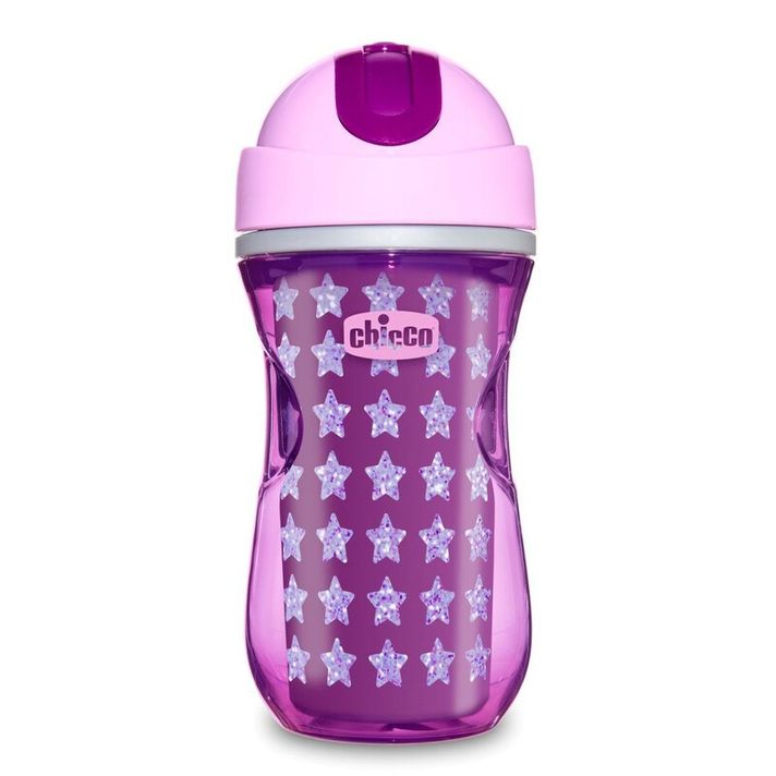 CHICCO - Hrnček Sport termo so slamkou 266 ml, ružový 14m+