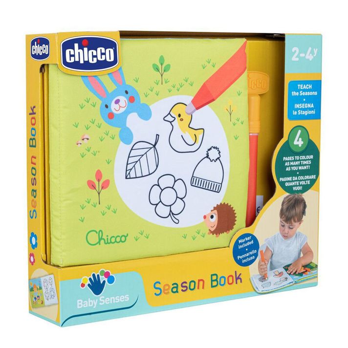 CHICCO - Knižka na opakované maľovanie pomocou vody Seasons 24m+