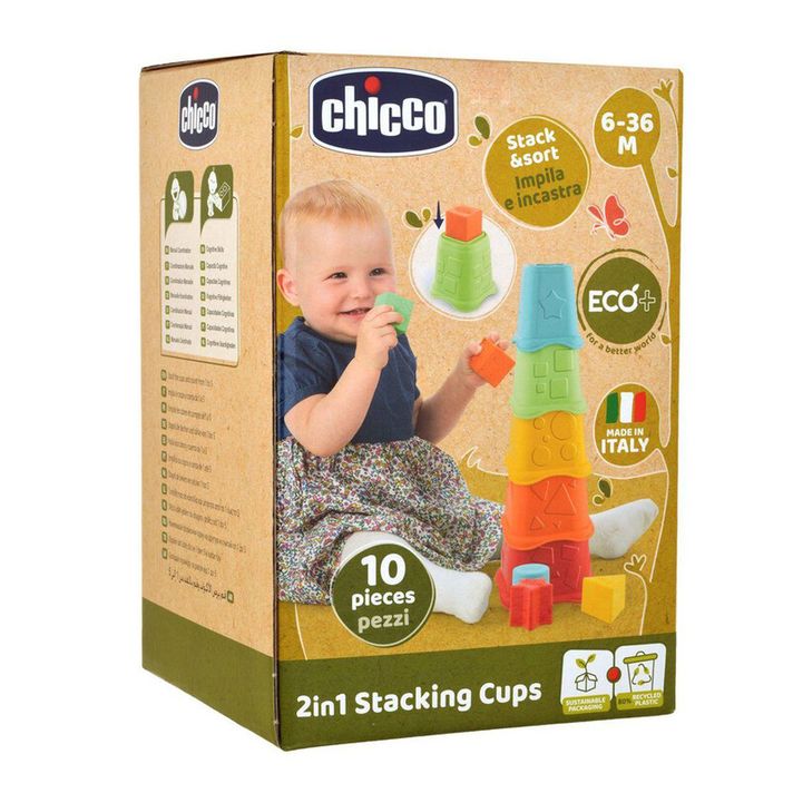 CHICCO - Poháriky stohovacie farebné Eco+ 6m+