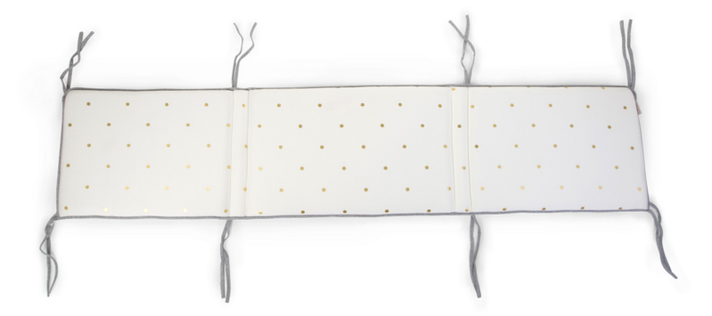 CHILDHOME - Mantinel do postieľky 35x170cm Jersey Gold Dots