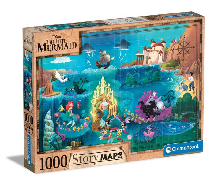 CLEMENTONI - Puzzle 1000 dielikov Disney Mapa - Malá morská víla