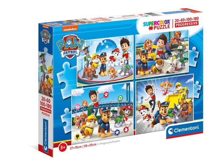 CLEMENTONI - Puzzle 20 + 60 + 100 + 180 dielikov - Paw Patrol