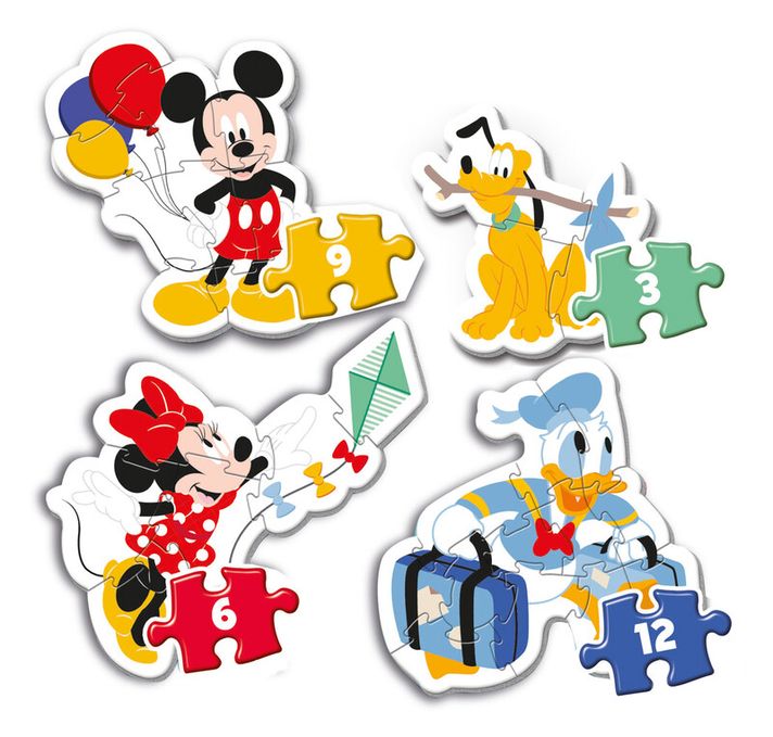 CLEMENTONI - Puzzle 3 + 6 + 9 + 12 dielikov My first puzzle - Mickey Mouse
