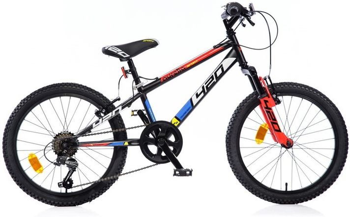 DINO BIKES - Detský bicykel 20" 420US - AURELIA Sport čierny s tlmičmi