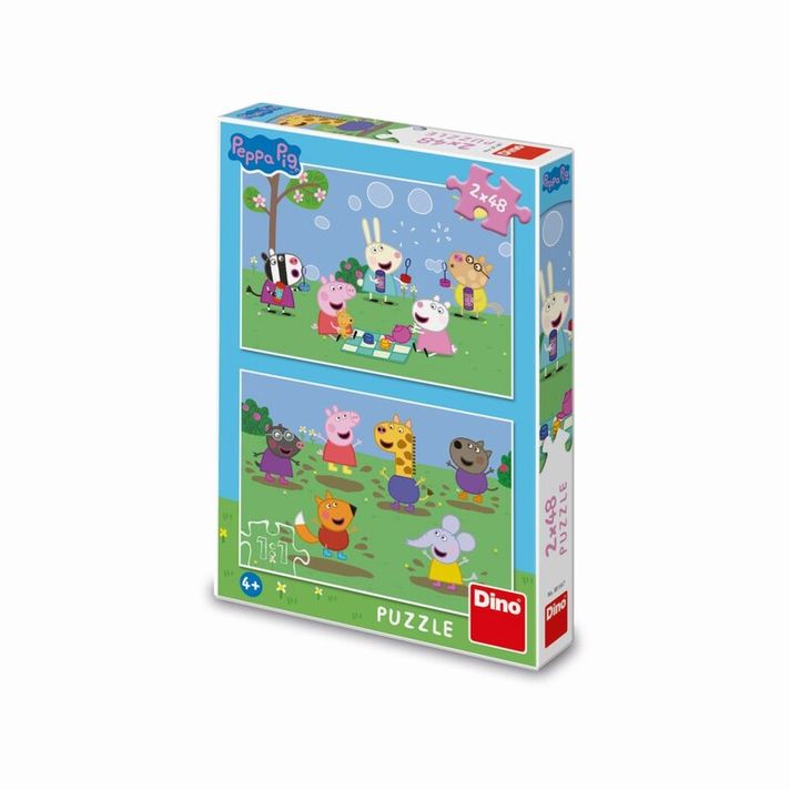 DINO - Prasiatko Peppa a jeho priatelia 2X48 puzzle