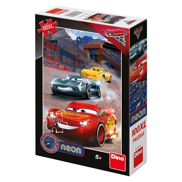 DINO - Walt Disney Cars3: Víťazné kolo 100 dielikov XL neon