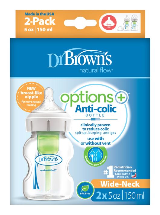 DR.BROWNS - Fľaša antikolik Options+ široké hrdlo 2x150ml plast (WB52600)