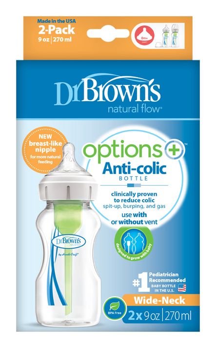 DR.BROWNS - Fľaša antikolik Options+ široké hrdlo 2x270ml plast (WB92600)