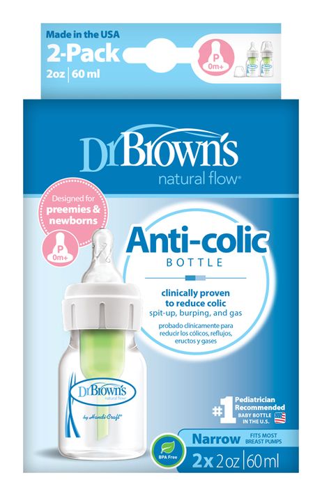 DR.BROWNS - Fľaša antikolik Options+ úzka 2x60ml plast (SB2200)