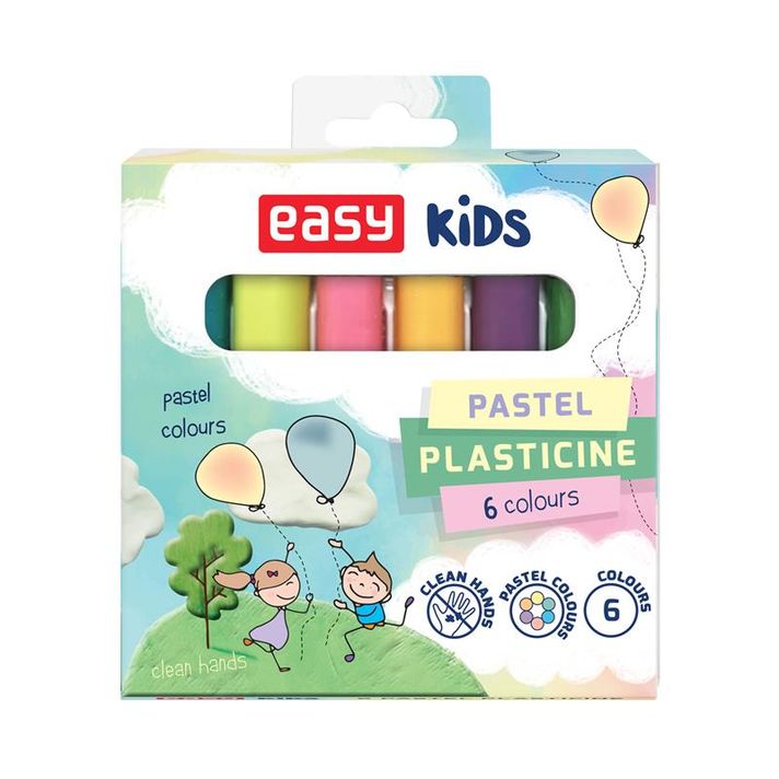 EASY - Plastelína, 6 pastelových farieb