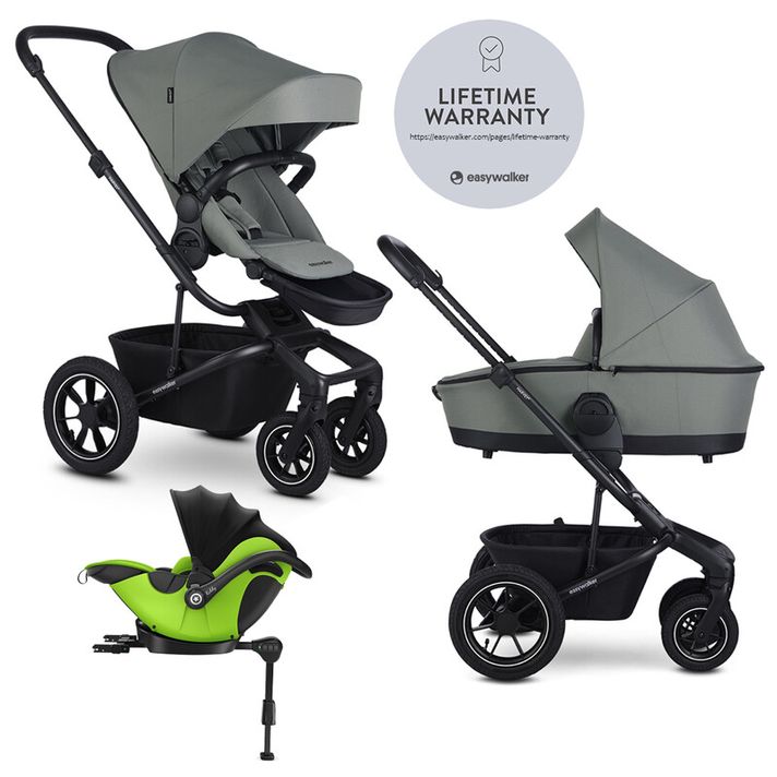 EASYWALKER - Kočík kombinovaný Harvey? 2v1 Agave Green LITE AIR + KIDDY Evoluna i-size 2 + základňa