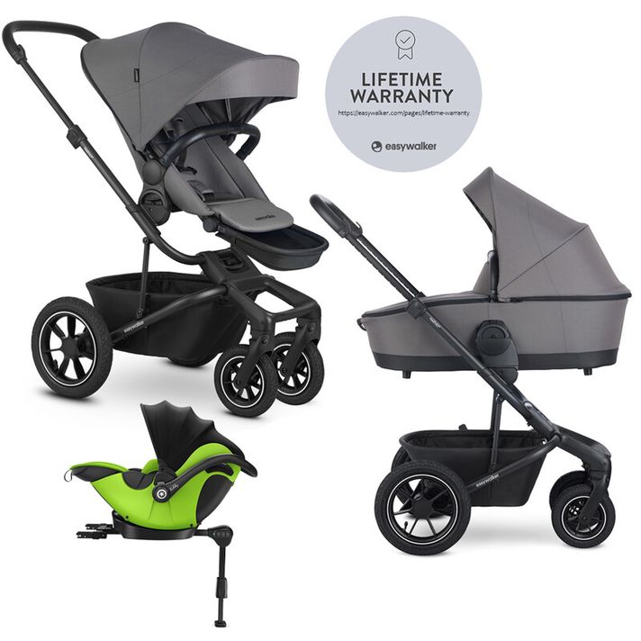 EASYWALKER - Kočík kombinovaný Harvey? 2v1 Pebble Grey LITE AIR + KIDDY Evoluna i-size 2 + základňa