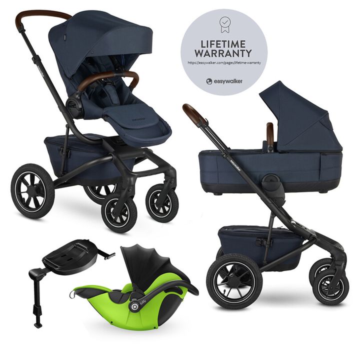 EASYWALKER - Kočík kombinovaný Jimmey 2v1 Indigo Blue LITE AIR + KIDDY Evoluna i-size 2 + základňa