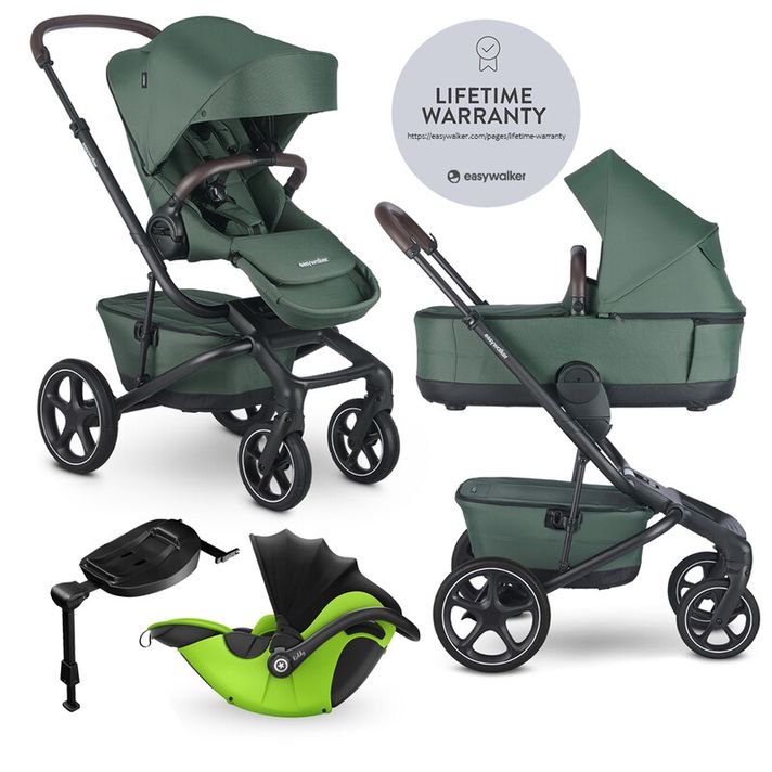 EASYWALKER - Kočík kombinovaný Jimmey 2v1 Pine Green LITE RWS + KIDDY Evoluna i-size 2 + základňa