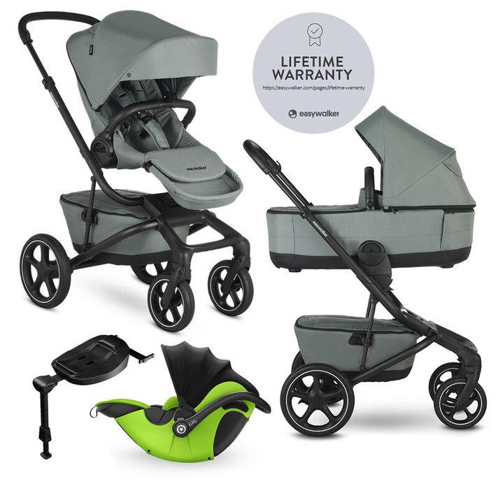 EASYWALKER - Kočík kombinovaný Jimmey 2v1 Thyme Green LITE RWS + KIDDY Evoluna i-size 2 + základňa