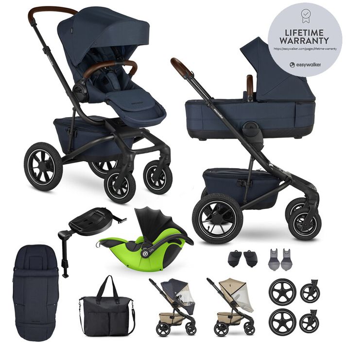 EASYWALKER - Kočík kombinovaný Jimmey Indigo Blue XXL AIR + RWS + KIDDY Evoluna i-size 2 + základňa