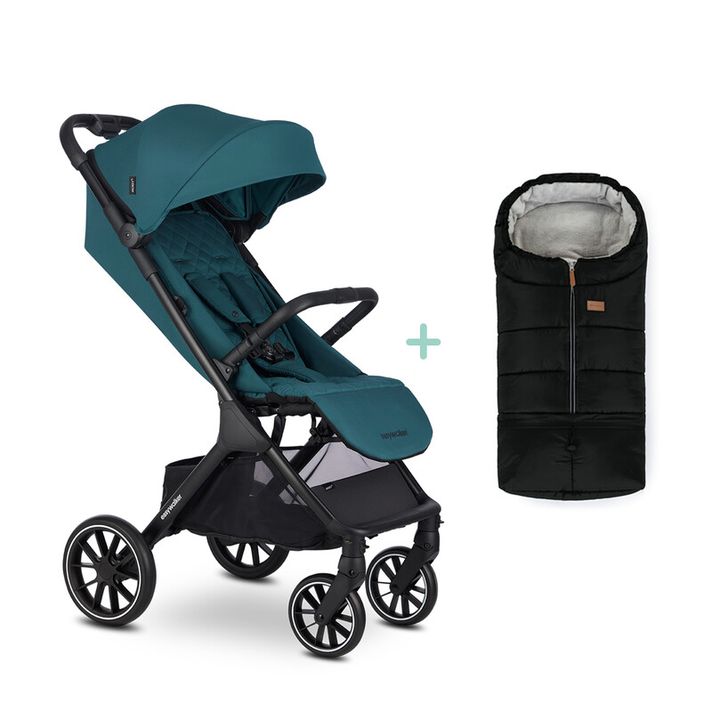 EASYWALKER - Kočík športový Jackey XL Teal Green + fusak Jibot ZADARMO