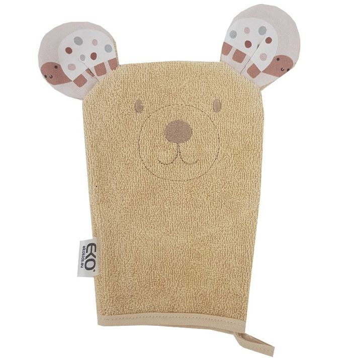 EKO - Žinka bavlnená s uškami Bear Beige 20x15 cm