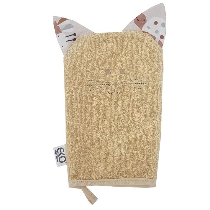 EKO - Žinka bavlnená s uškami Cat Beige 20x15 cm