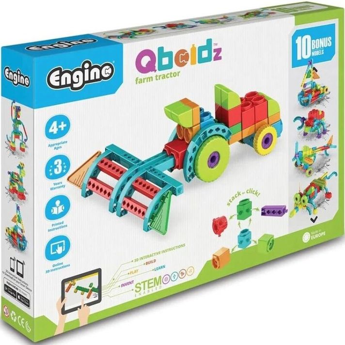 ENGINO - QBOIDZ farmársky traktor s 10 bonusovými modelmi