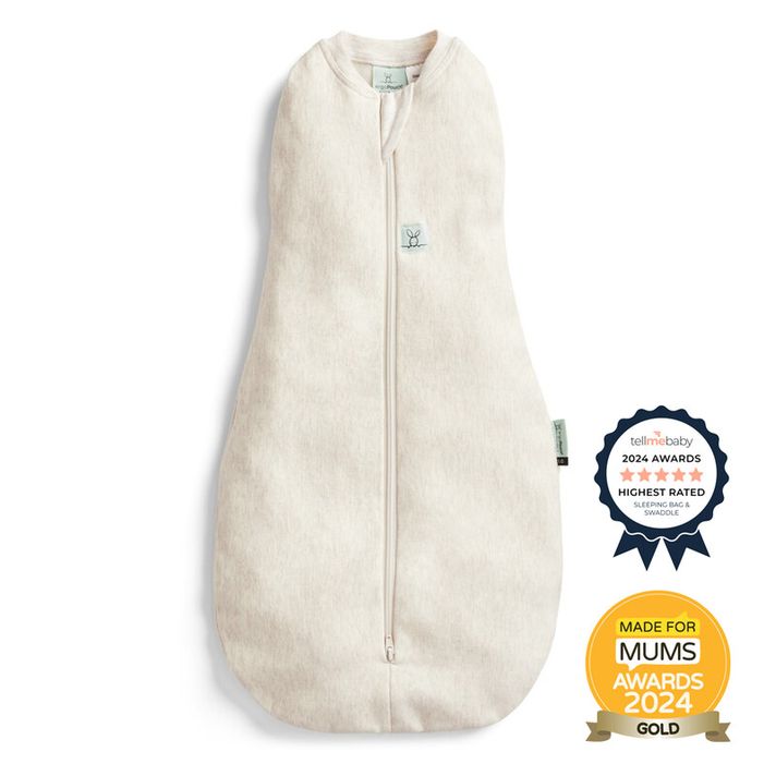 ERGOPOUCH - Zavinovačka a vak na spanie 2v1 Cocoon Oatmeal Marle 0-3 m, 3-6 kg, 0,2 tog