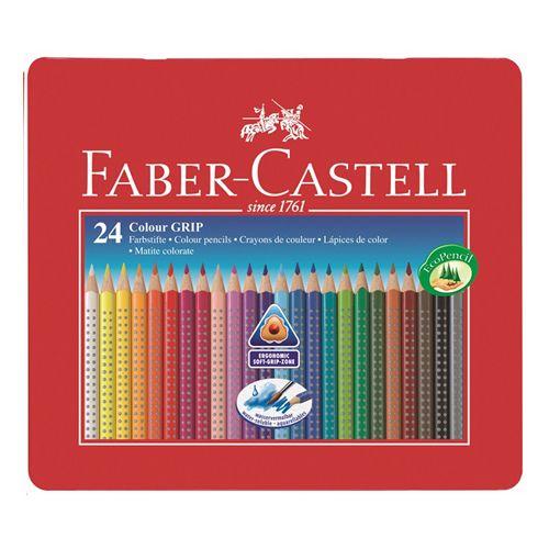 FABER CASTELL - Pastelky Grip 1001 24 far. v plechu