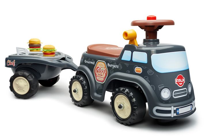 FALK - Food Truck ride-on s otváracím sedadlom, volant s klaksónom