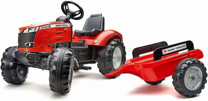 FALK - Šliapací traktor 4010AB Massey Fergusson S8740 s vlečkou