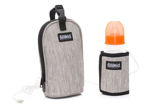 FILLIKID - Ohrievač fliaš lightgrey melange USB