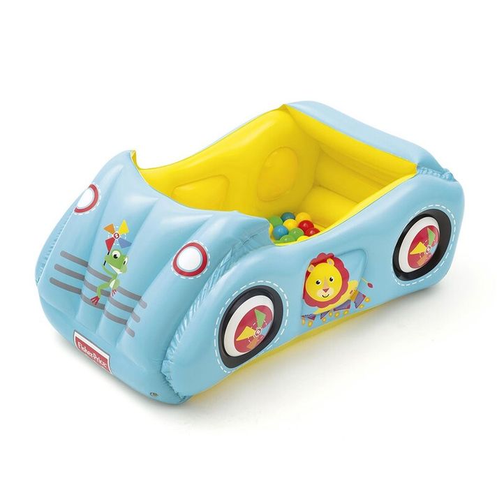 FISHER PRICE - Detské nafukovacie autíčko Fisher-Price s loptičkami 119x79x51 cm