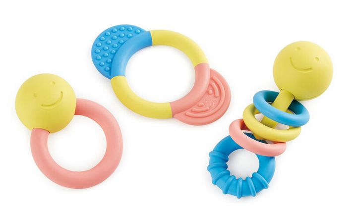 HAPE - ECO BABY - Sada hrkálok a hryzátiek