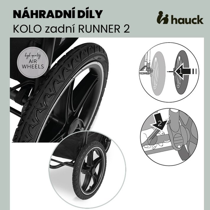 HAUCK - KOLO ZADNÉ Runner 2 Black