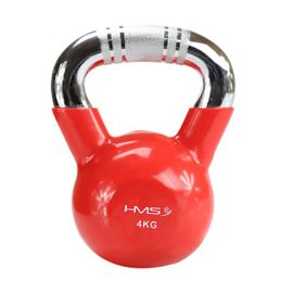 HMS - Kettlebell s chrómovaným úchopom KTC04, 4 kg, červený