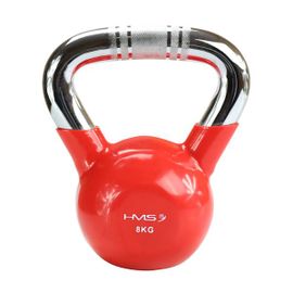 HMS - Kettlebell s chrómovaným úchopom KTC08, 8 kg, červený