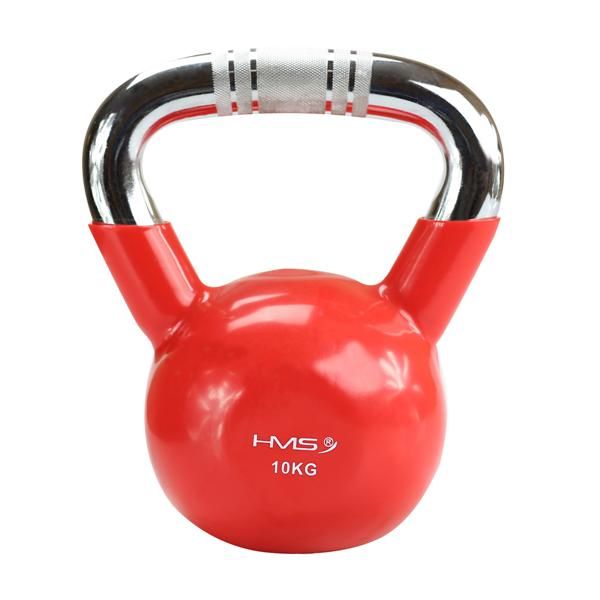 HMS - Kettlebell s chrómovaným úchopom KTC10, 10 kg, červený