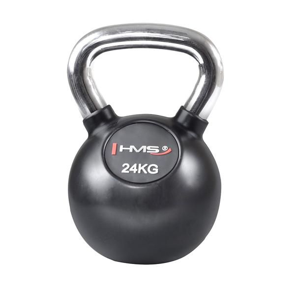 HMS - Vinylový kettlebell s chrómovaným úchopom HMS KGC 24 kg