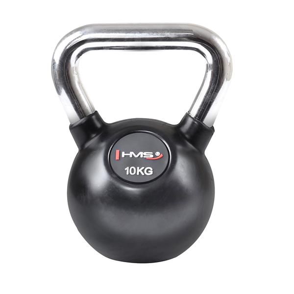 HMS - Vinylový kettlebell s chrómovaným úchopom KGC 10 kg