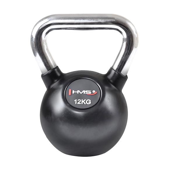 HMS - Vinylový kettlebell s chrómovaným úchopom KGC 12 kg