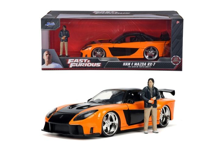 JADA - Rýchlo a zbesilo auto 1997 Mazda RX7 1:24 + figurka Han Lue