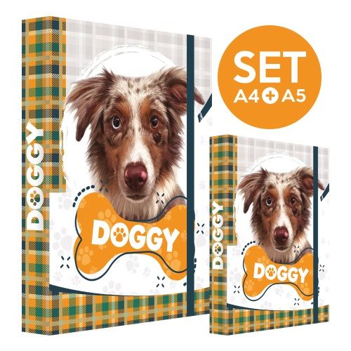 JUNIOR - Box na zošity SET A4 + A5 Jumbo Doggy