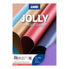 JUNIOR-ST - Dekoračný papier A4 Metalic fialový 250 g, sada 10 ks