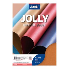 JUNIOR-ST - Dekoračný papier A4 Metalic medený 250 g, sada 10 ks