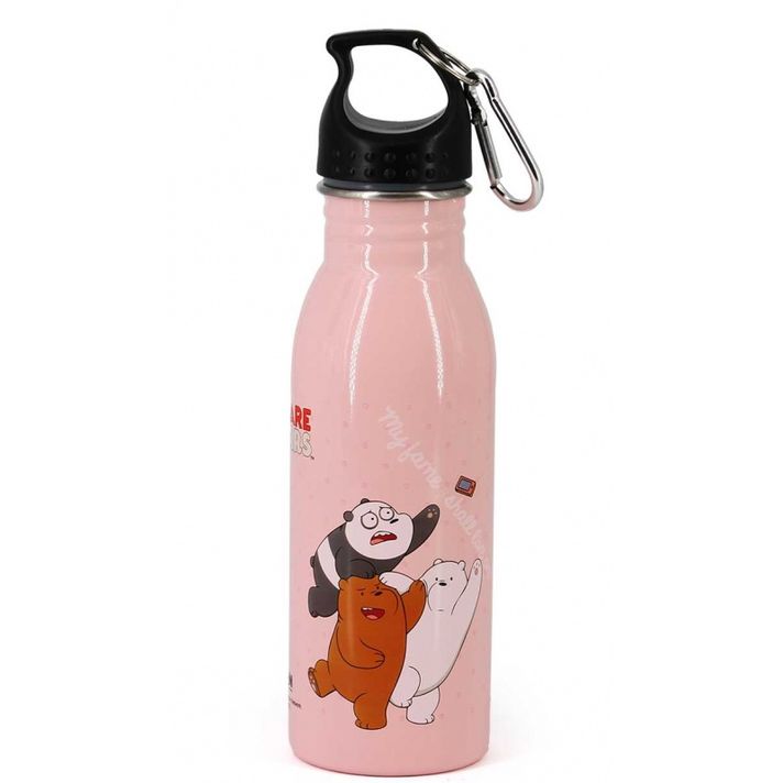 KARACTERMANIA - ALU fľaša s karabínou WE BARE BEARS, 500ml, 32696