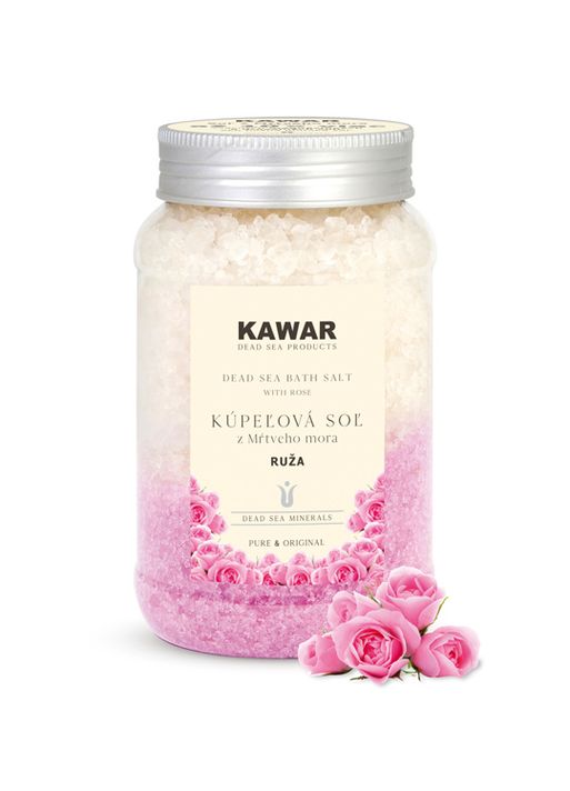 KAWAR - Kúpeľová soľ z Mŕtveho mora 500g s vôňou ruže