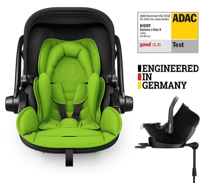 KIDDY - Autosedačka Evoluna i-size 2 + Isofix základňa 40-83cm Spring Green BZP