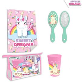 KIDS LICENSING - Detský cestovný kozmetický set (kefa, pohár, uterák) UNICORN, KL10522