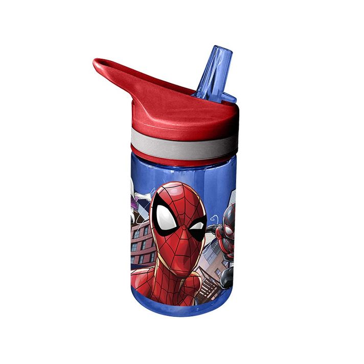 KIDS LICENSING - Plastová fľaša s výsuvnou slamkou SPIDERMAN, 400ml, SP16031